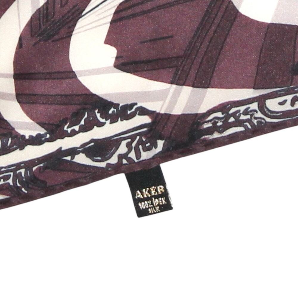 Aker 100% Silk Multi Color Patterned Square Large… - image 4